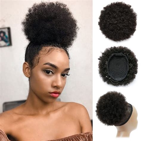 afro hairpiece|Amazon.com: Afro Puff Hair Extensions